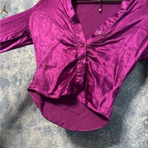 Zara Vibrant Purple Button Down Shirt